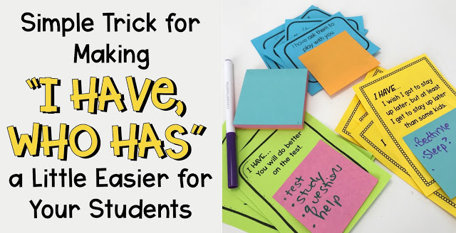 Making “I Have, Who Has” A Little Easier For Your Students