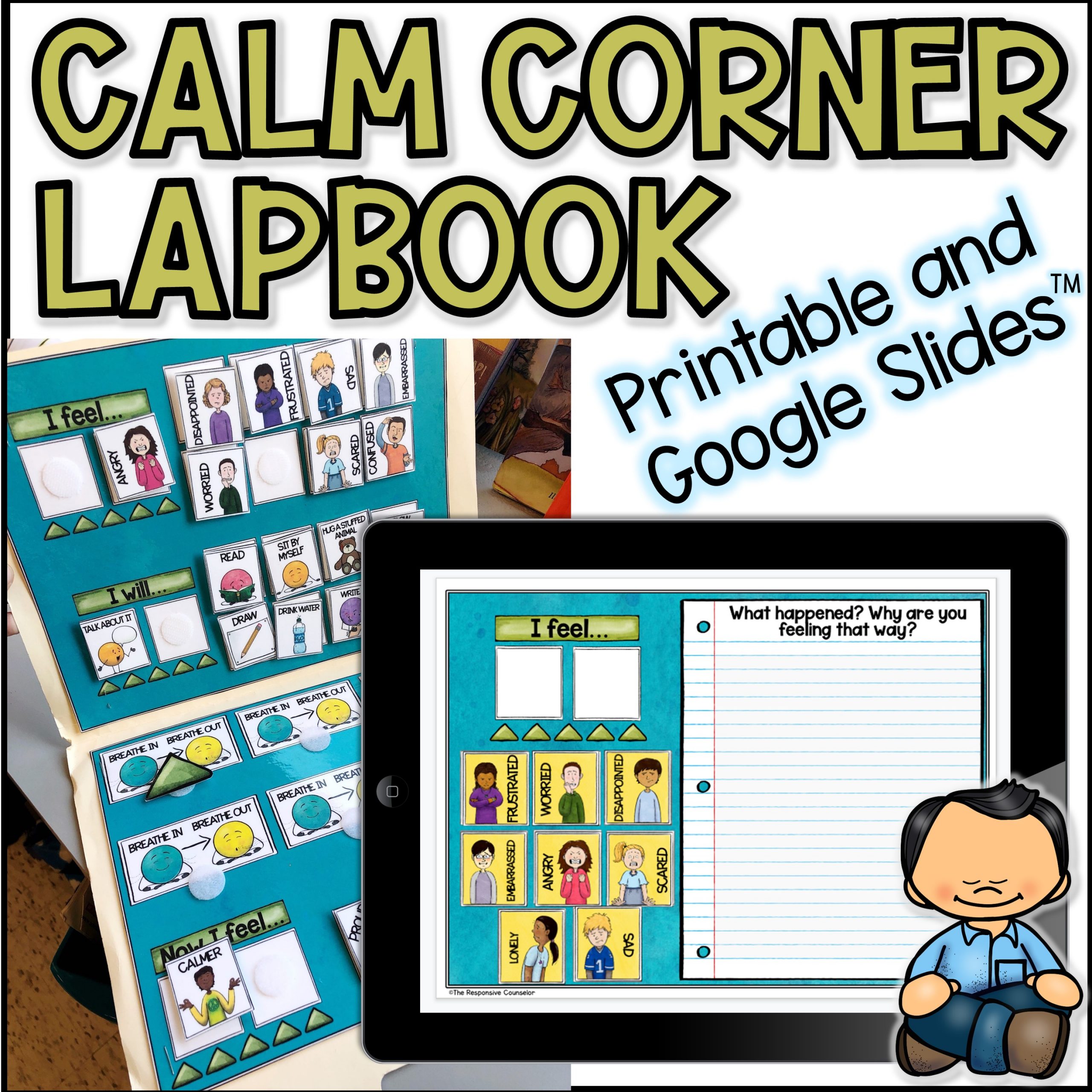 Calm Down Corner Coping Skills Lapbook (includes Google Slides (TM) Version)