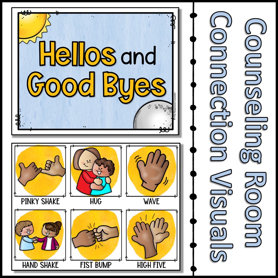 Greetings and Goodbyes Visual Choice Board With Distancing Options