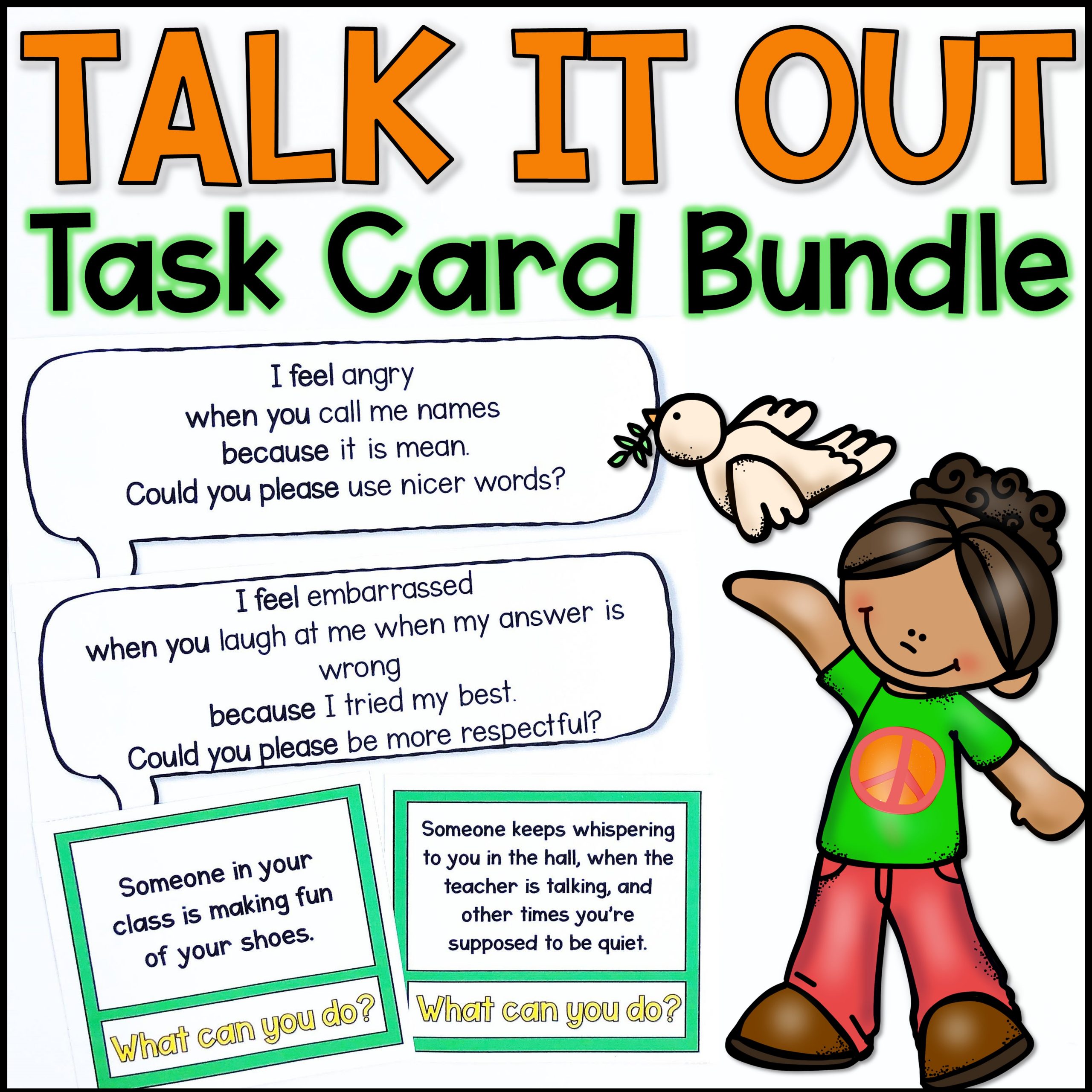 Talk It Out I-Message Task Card Bundle