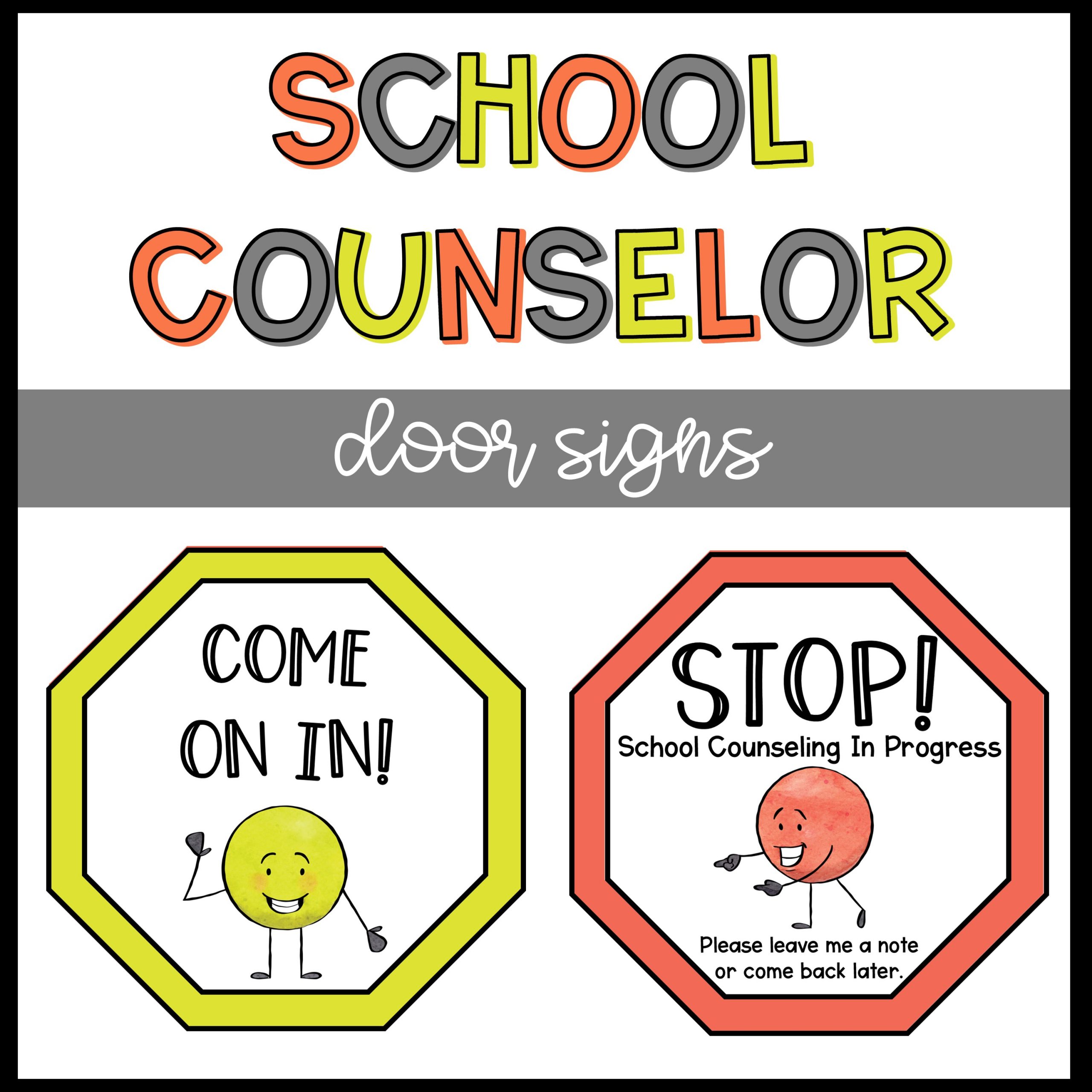 School Counseling Door Sign Double Sided