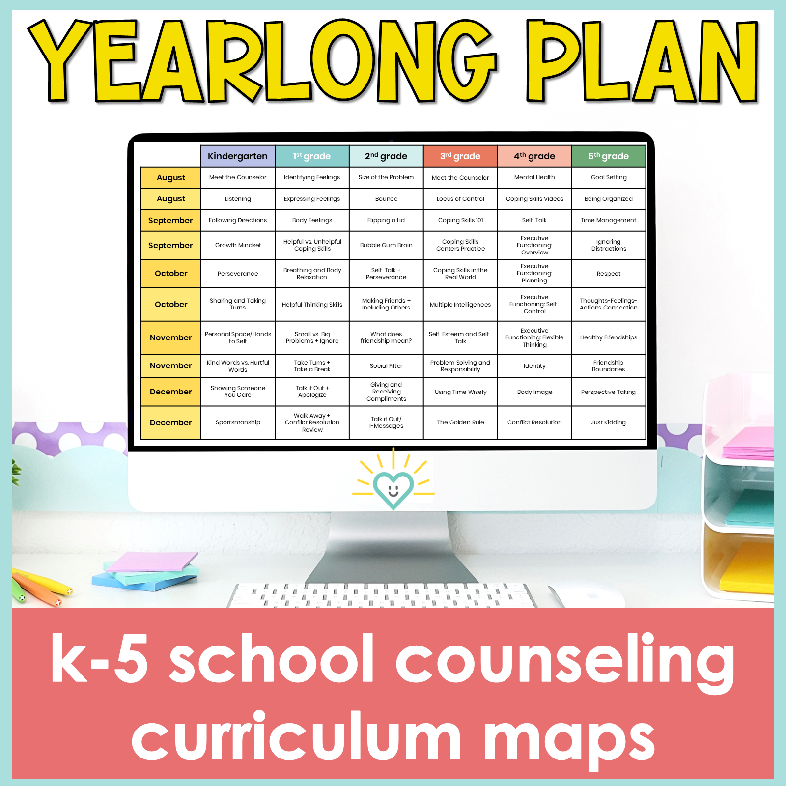 School Counseling Curriculum Map FREEBIE
