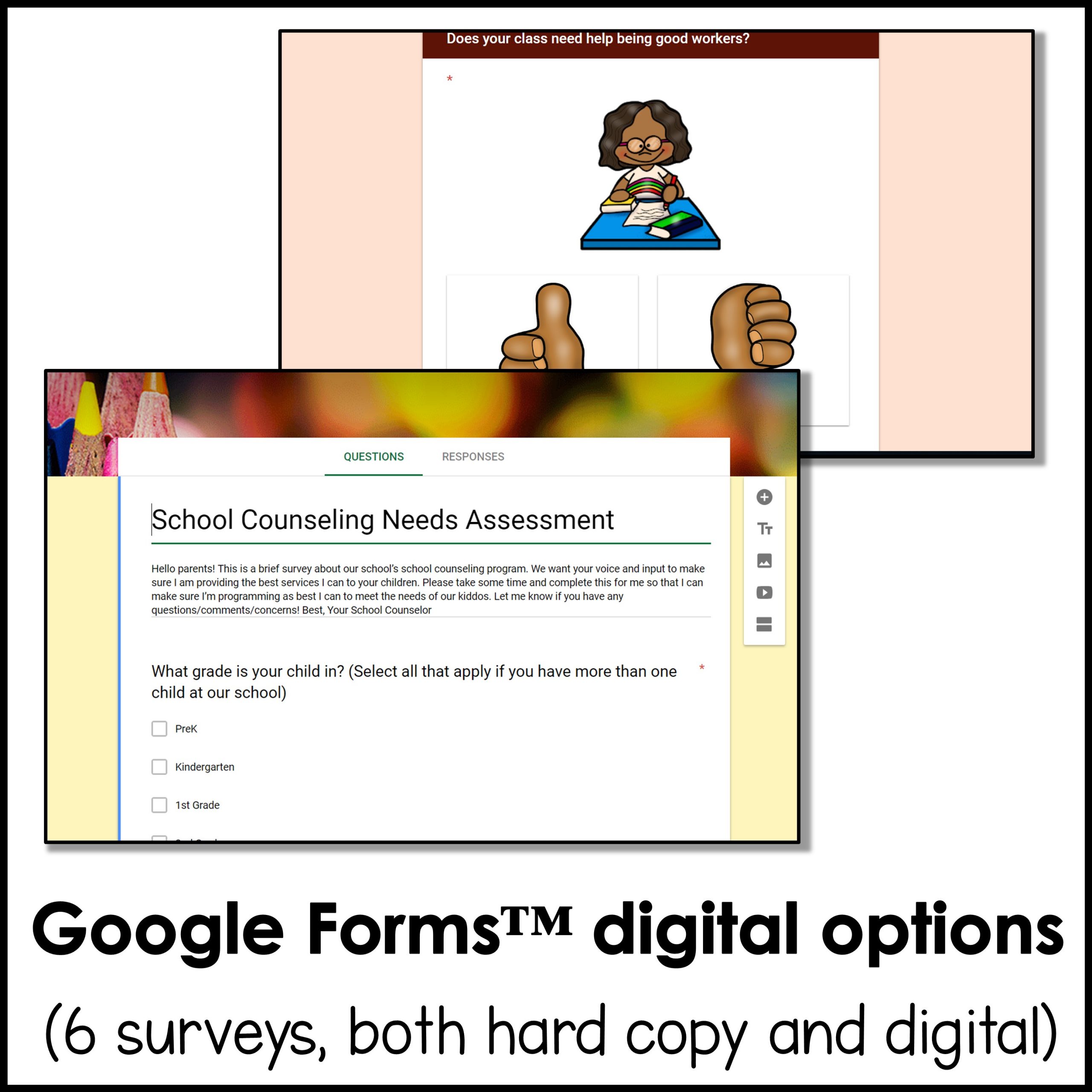School Counseling Needs Assessments EDITABLE for Faculty, Parents, and Students - Image 4