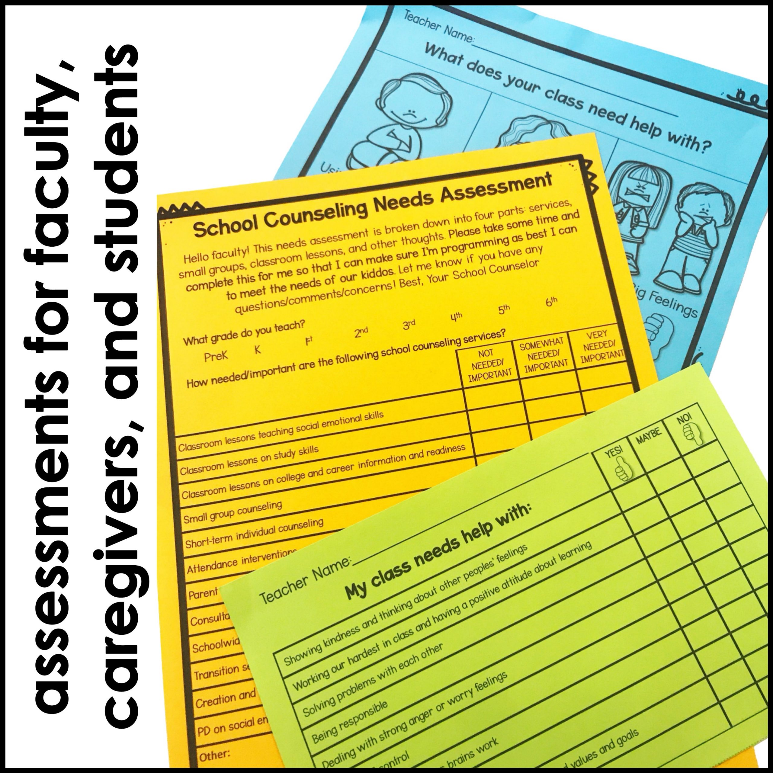 School Counseling Needs Assessments EDITABLE for Faculty, Parents, and Students - Image 2