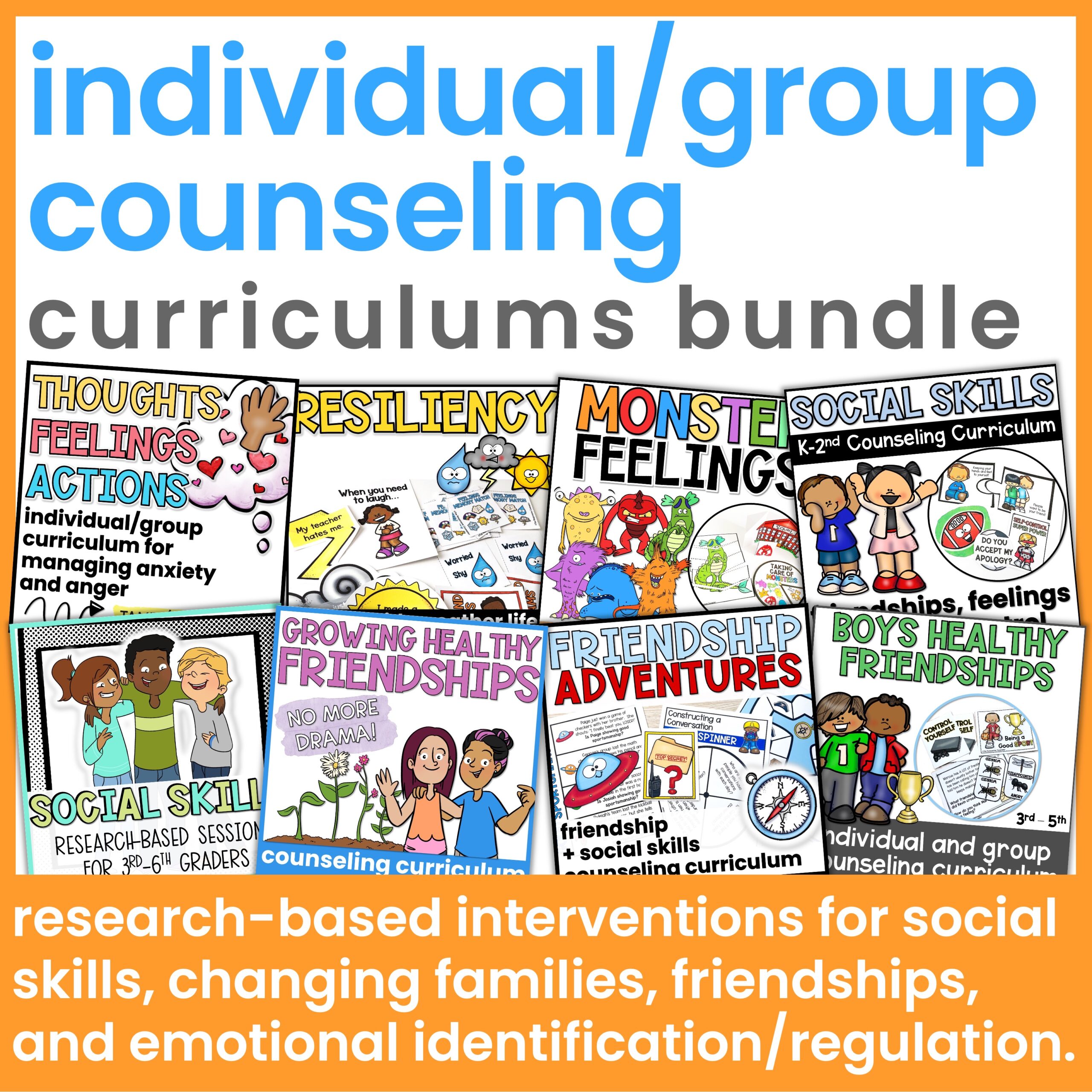 Elementary Group Counseling Curriculum Bundle