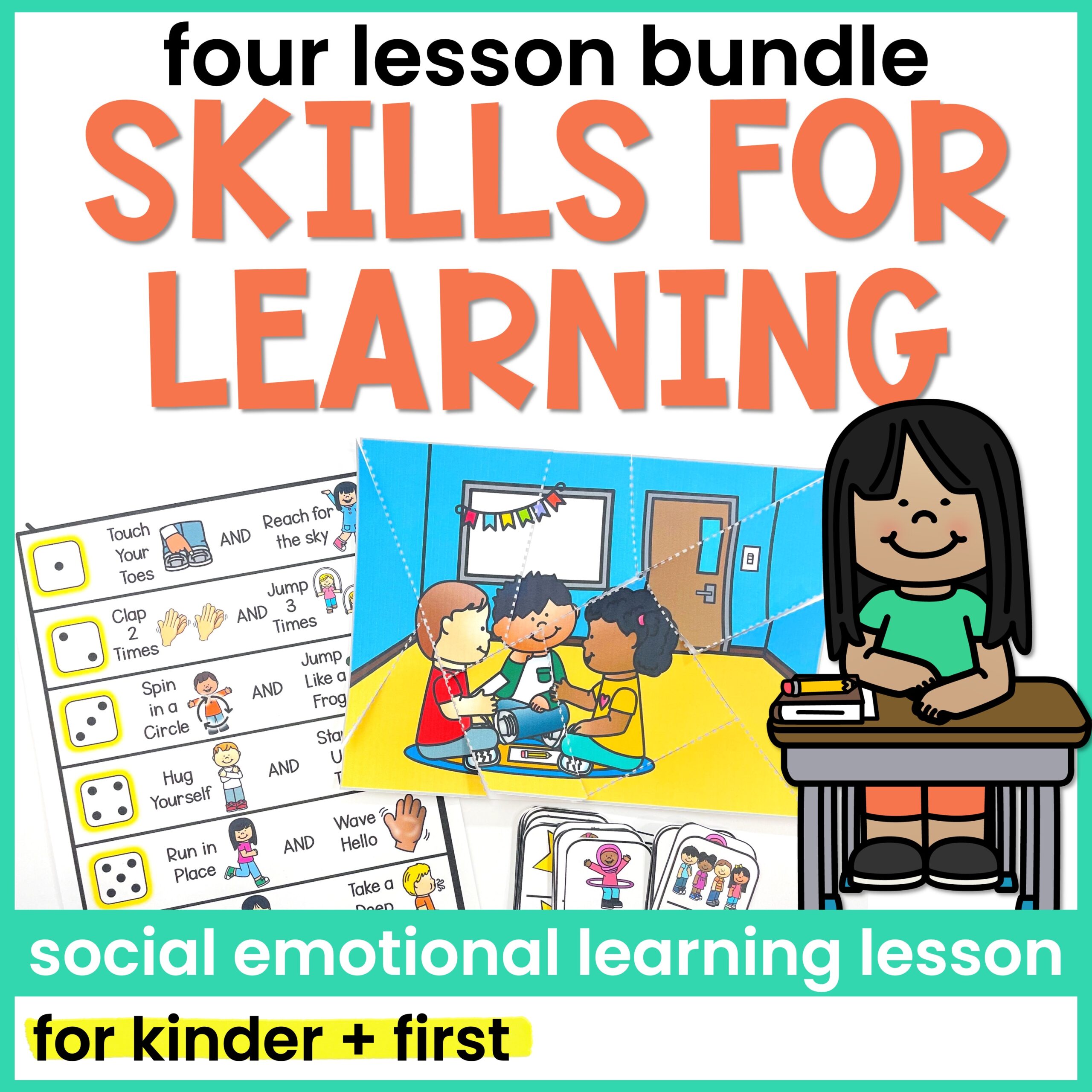 Learning Skills SEL Lessons for Listening, Following Directions, & Perseverance