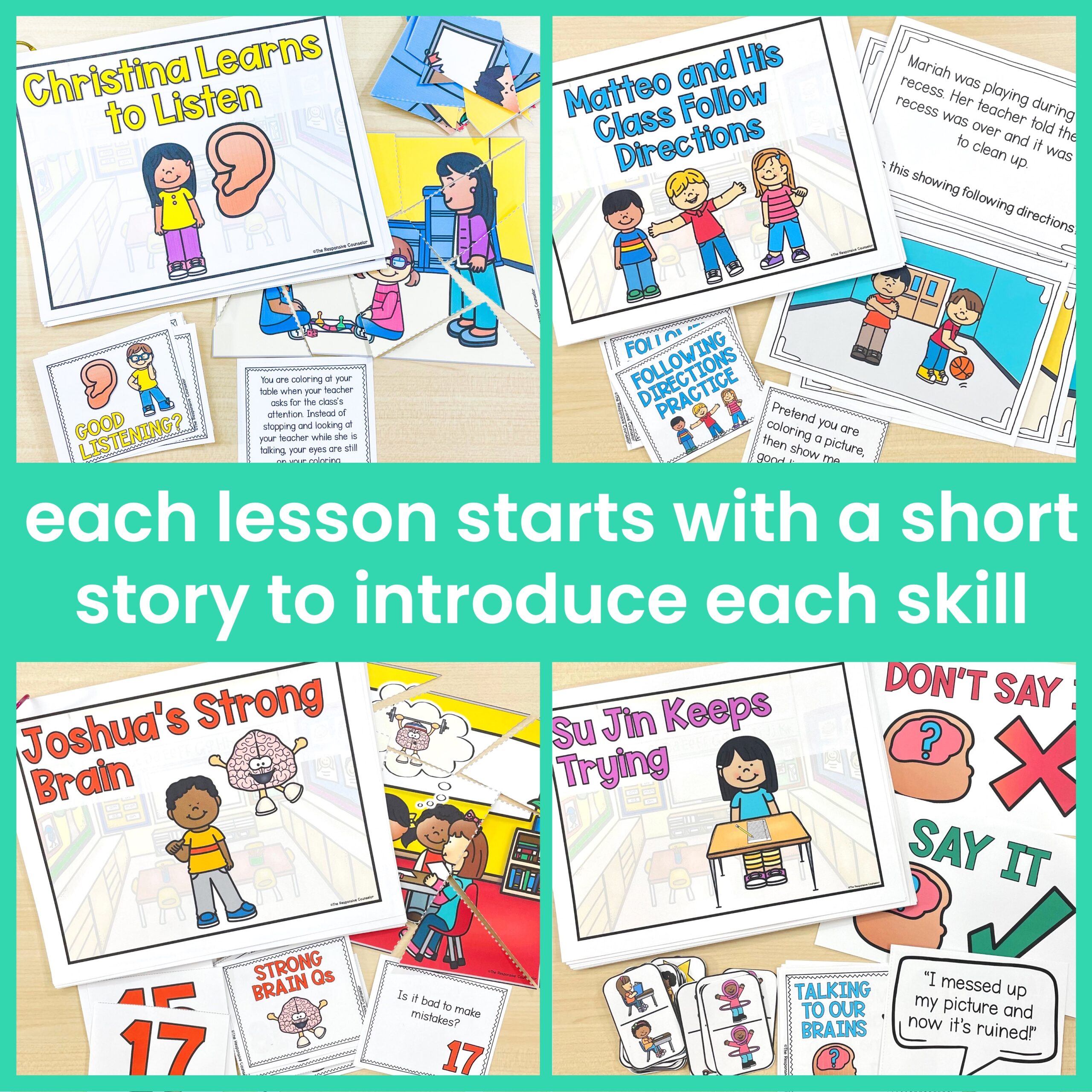 Learning Skills SEL Lessons for Listening, Following Directions, & Perseverance - Image 2