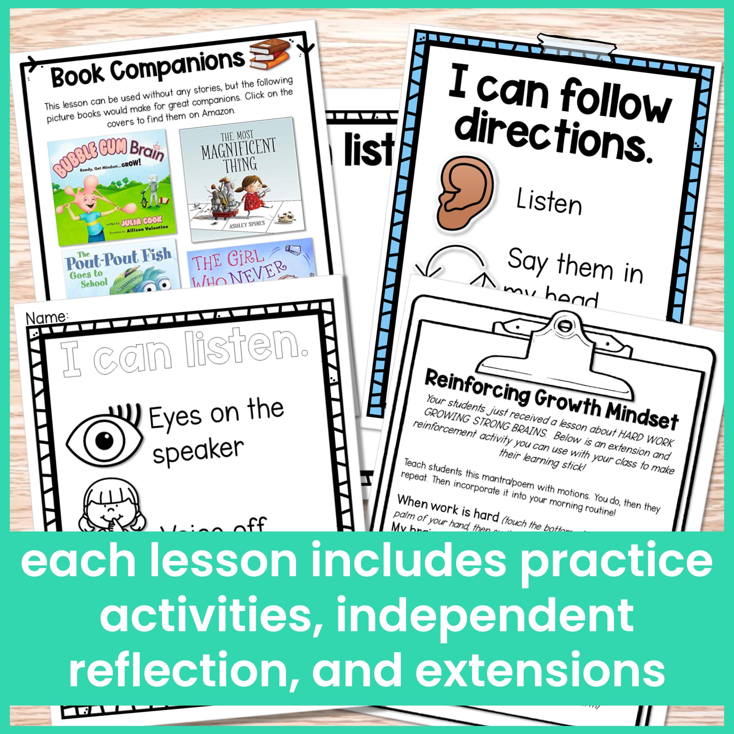 Learning Skills SEL Lessons for Listening, Following Directions, & Perseverance - Image 4