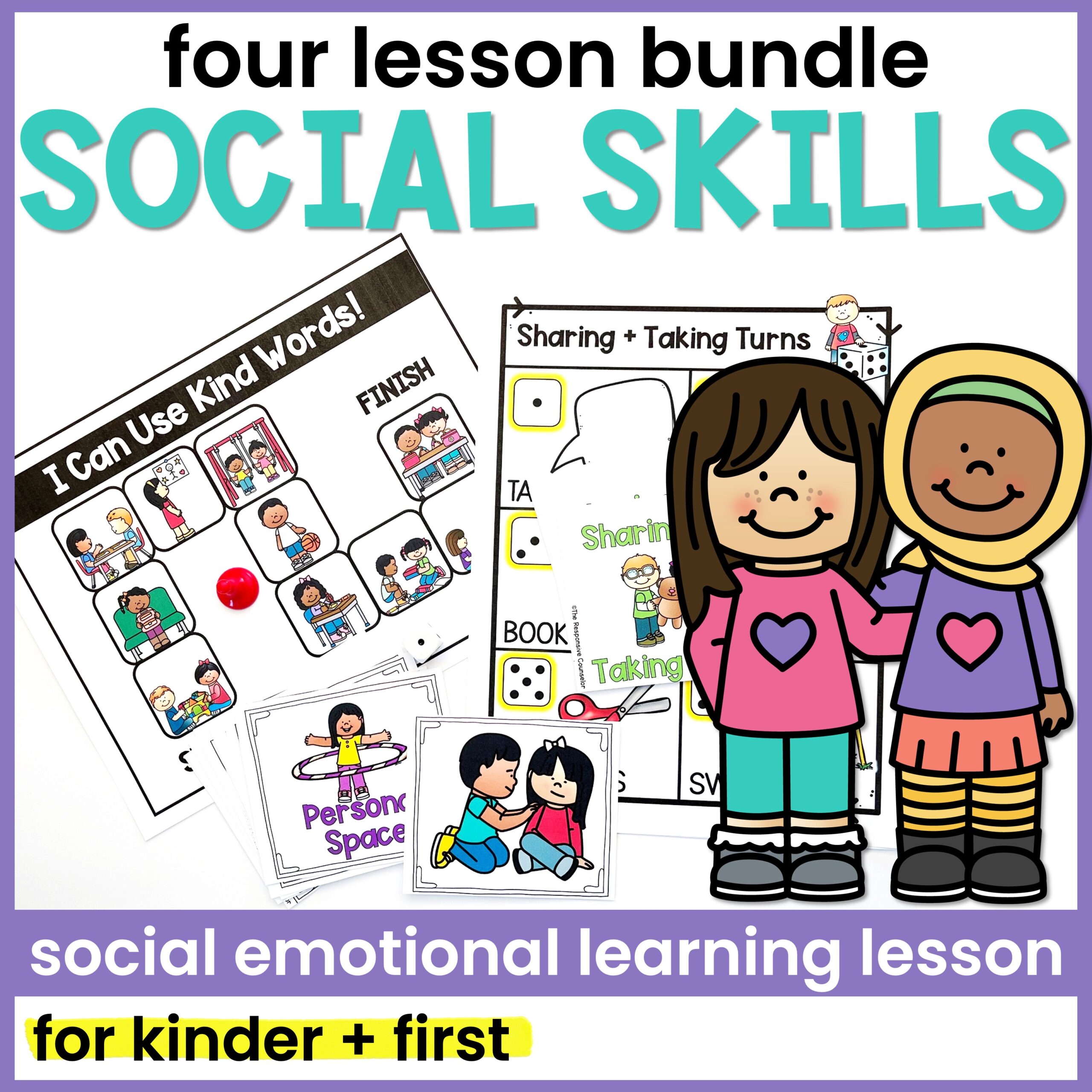Social Skills SEL Lessons for Sharing, Personal Space, and Kindness