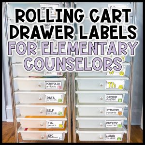 Elementary School Counseling Rolling Drawer Cart Labels