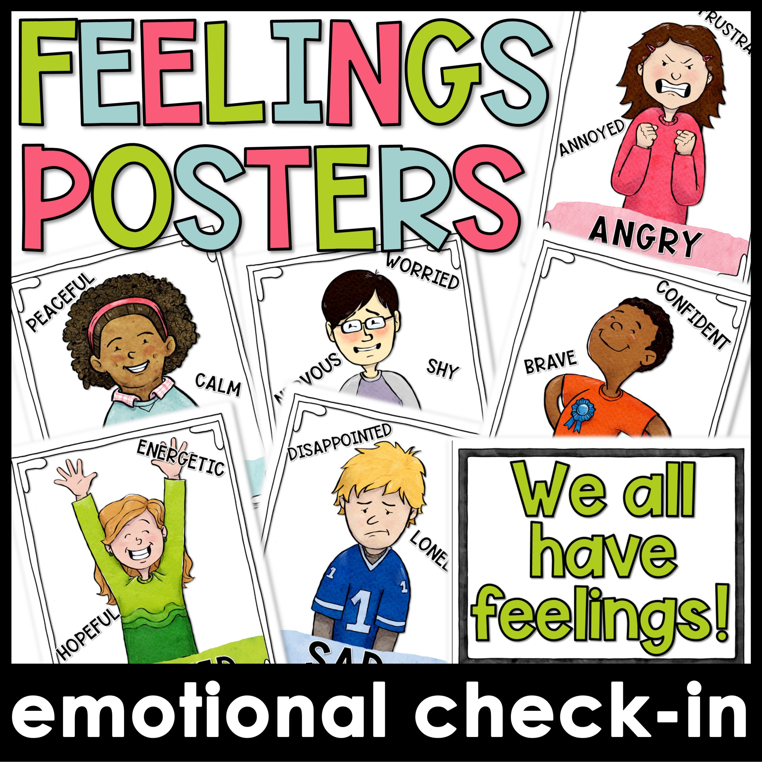Feelings Check In Bulletin Board Posters