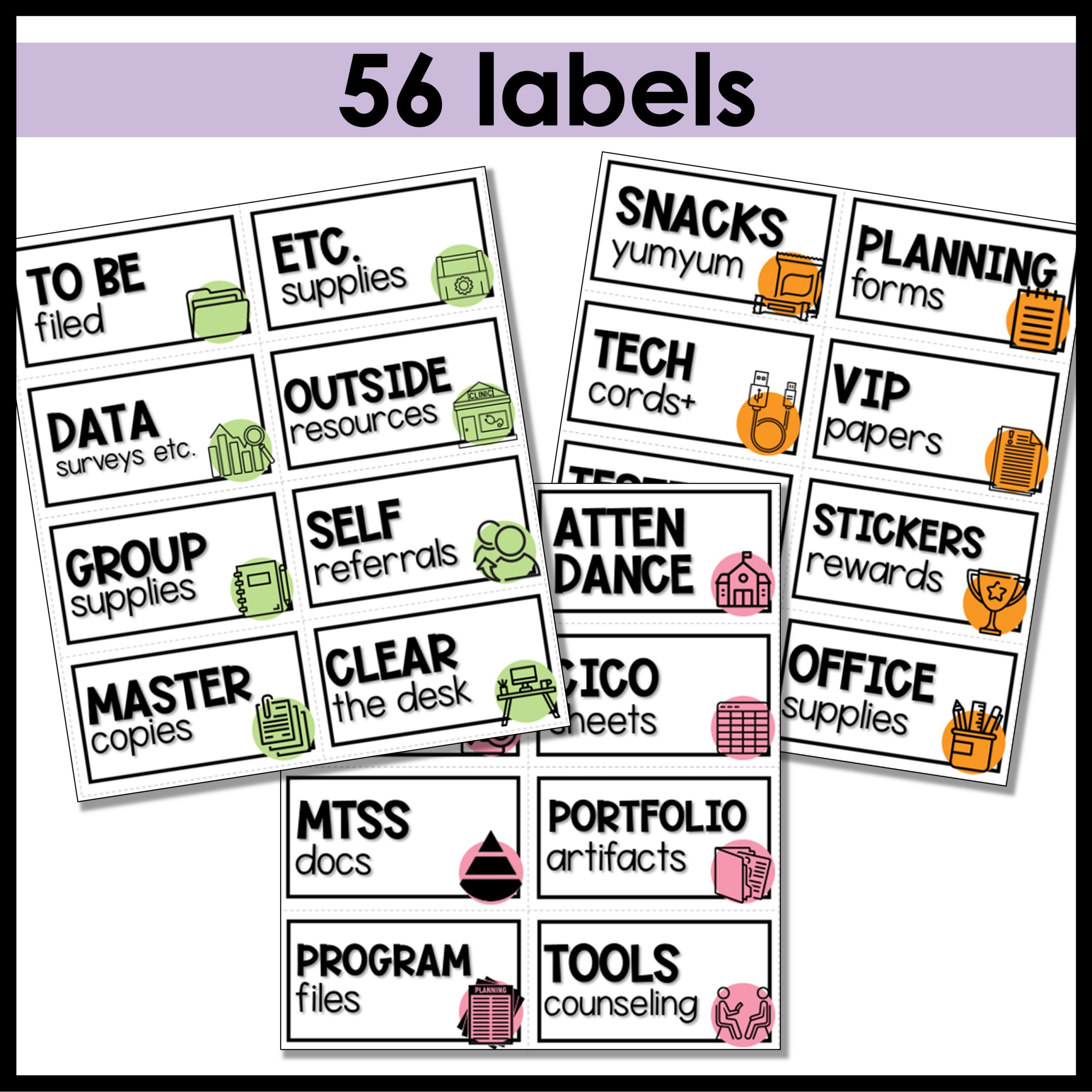 Elementary School Counseling Rolling Drawer Cart Labels - Image 3