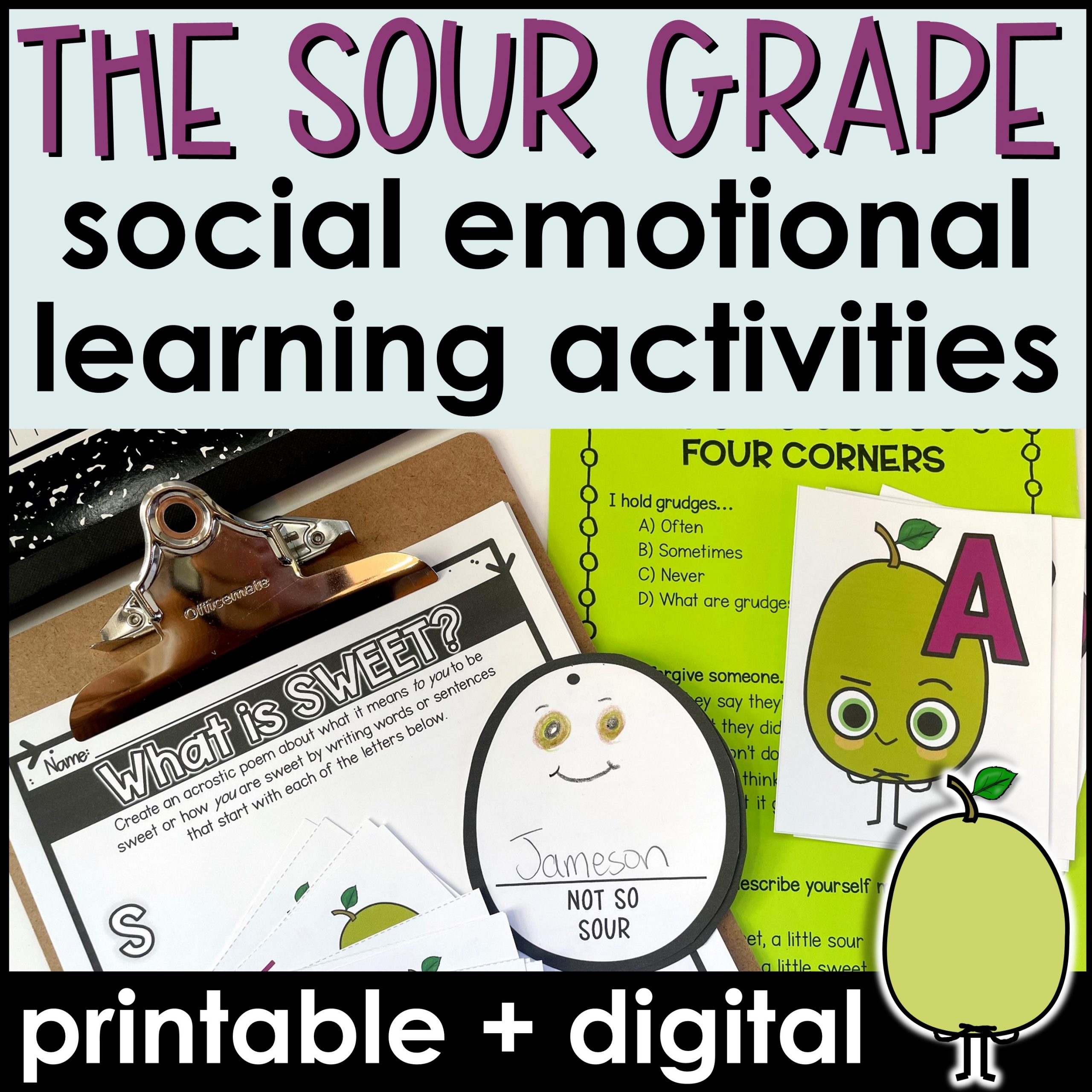 The Sour Grape Companion Activities for Social Emotional Learning