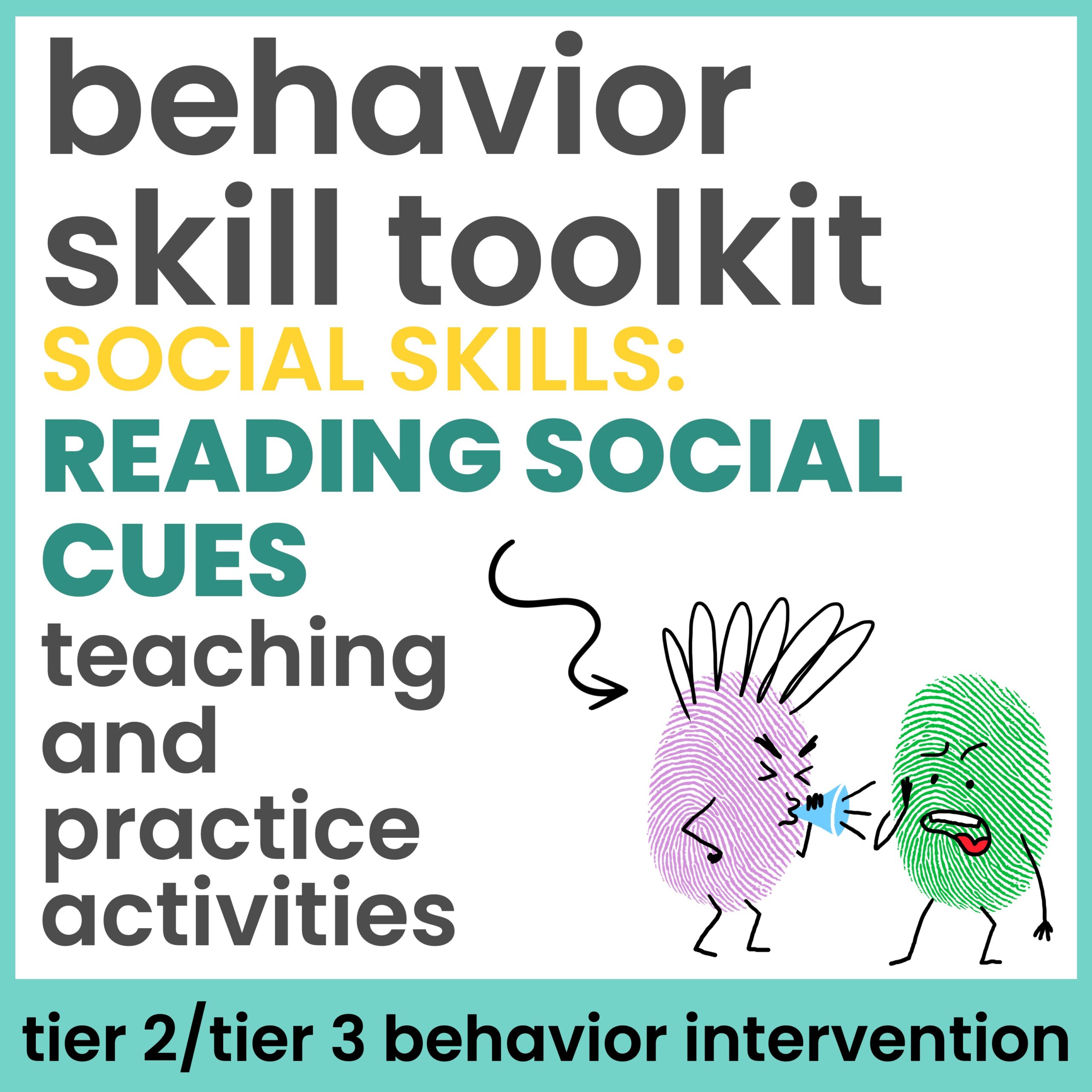 Reading Social Cues Social Skills Behavior Intervention Activities