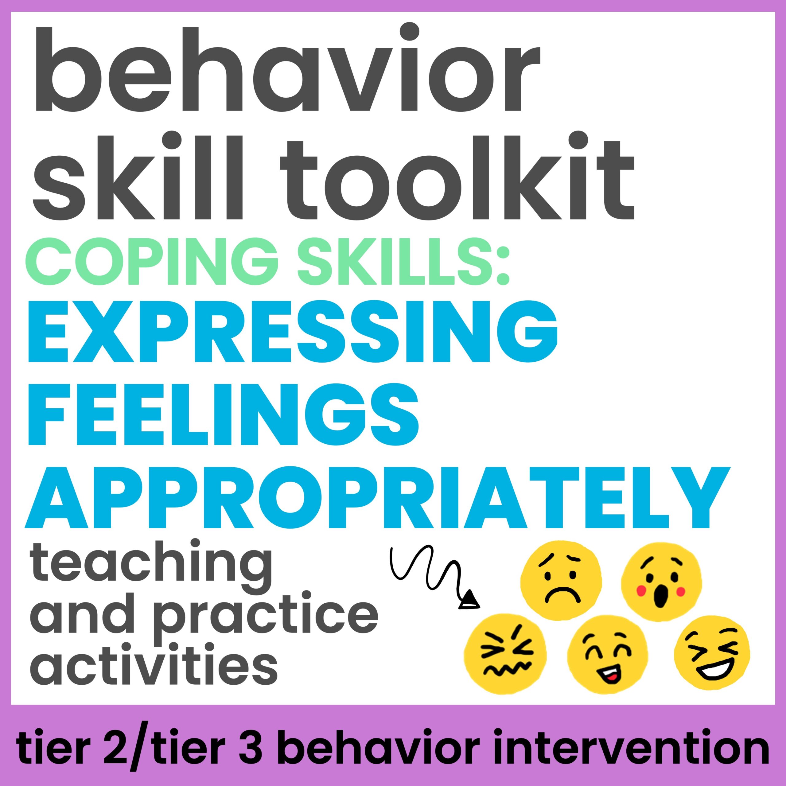Expressing Feelings Coping Skills Behavior Intervention Activities