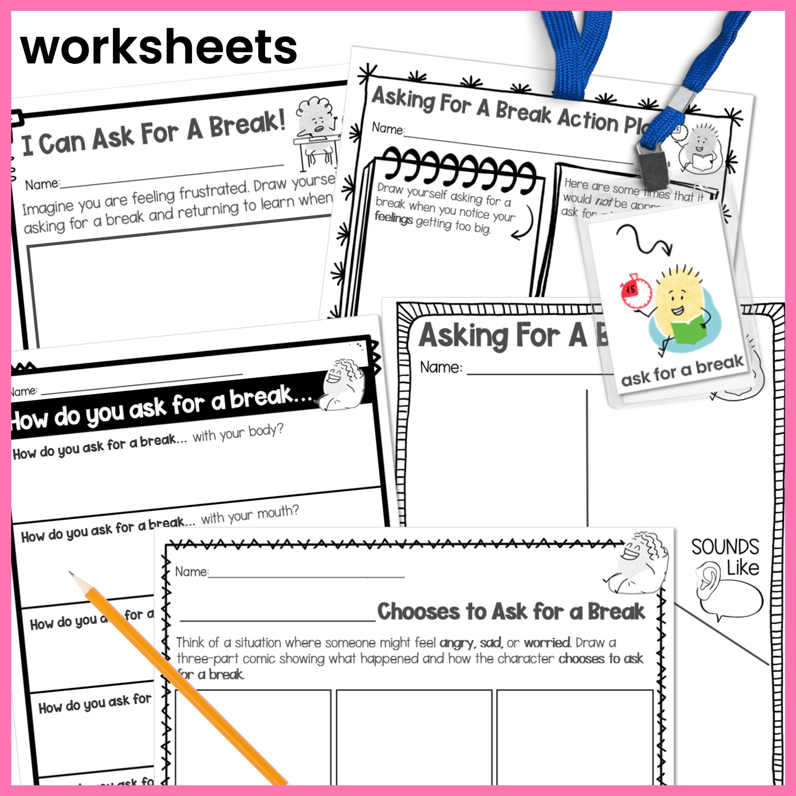 Asking for a Break Problem Solving Behavior Intervention Activities - Image 4