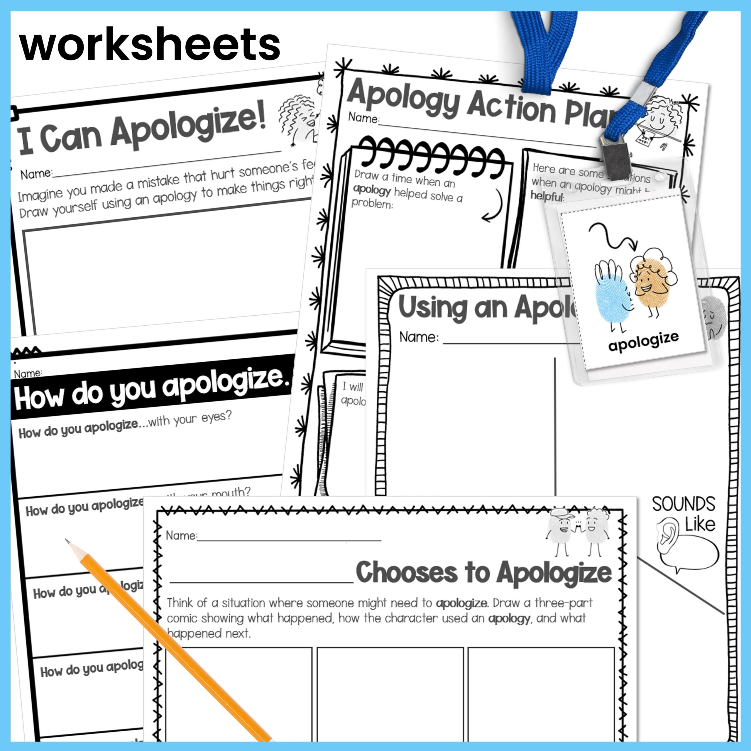 Apologies Conflict Resolution Behavior Intervention Activities - Image 4