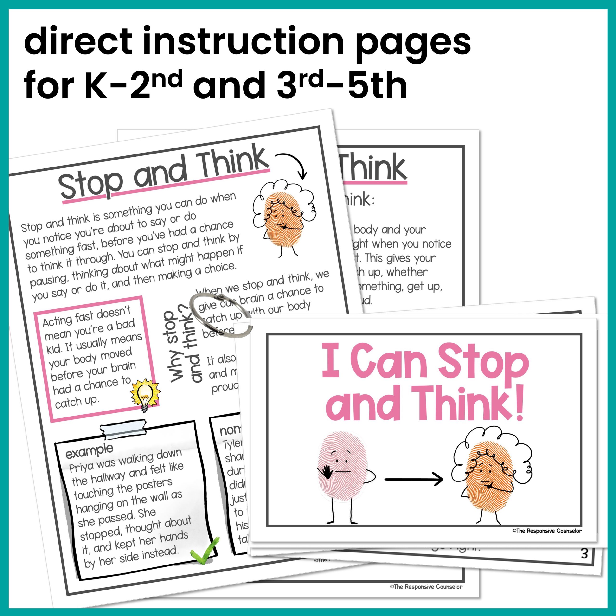 Stop and Think Behavior Skills Behavior Intervention Activities - Image 2