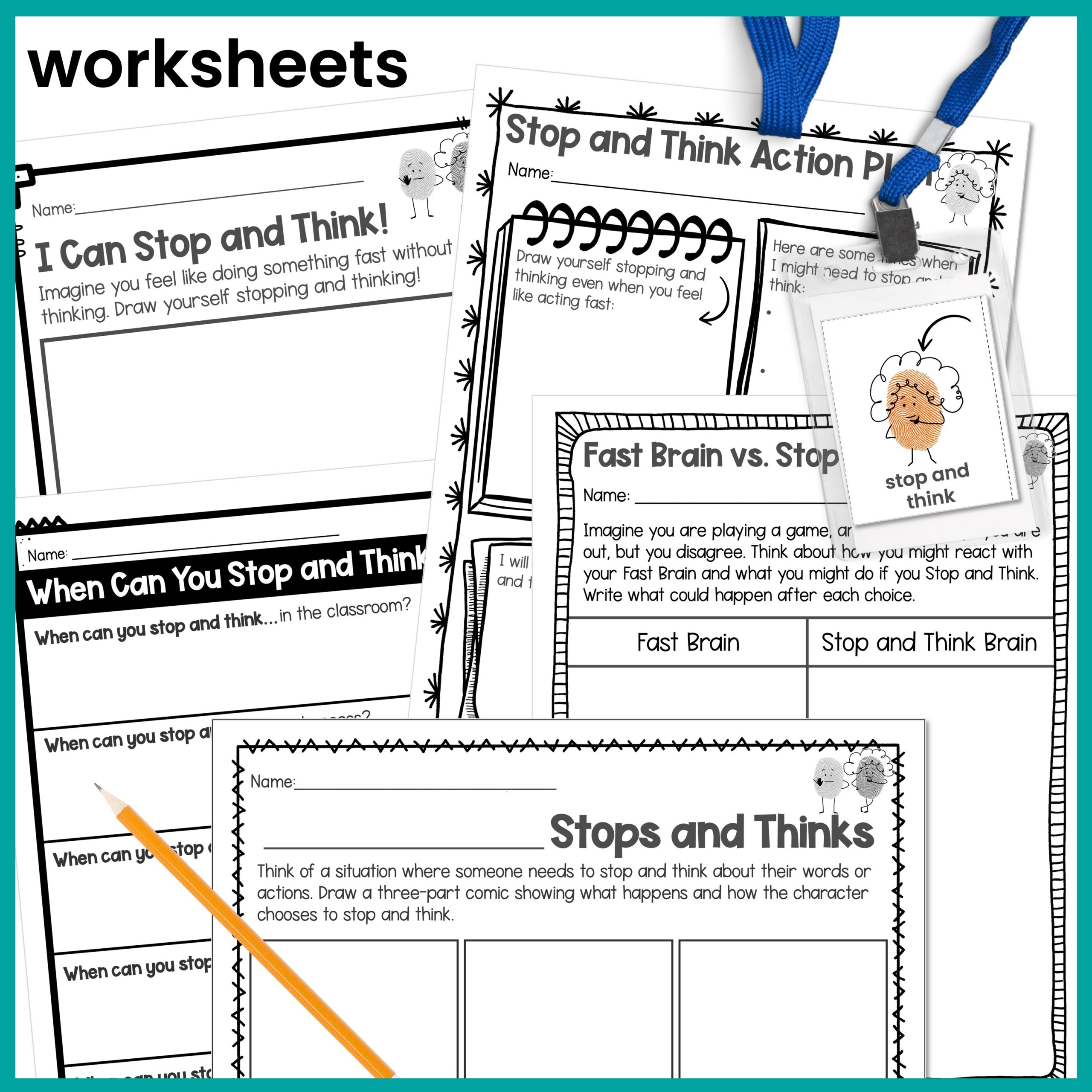 Stop and Think Behavior Skills Behavior Intervention Activities - Image 4