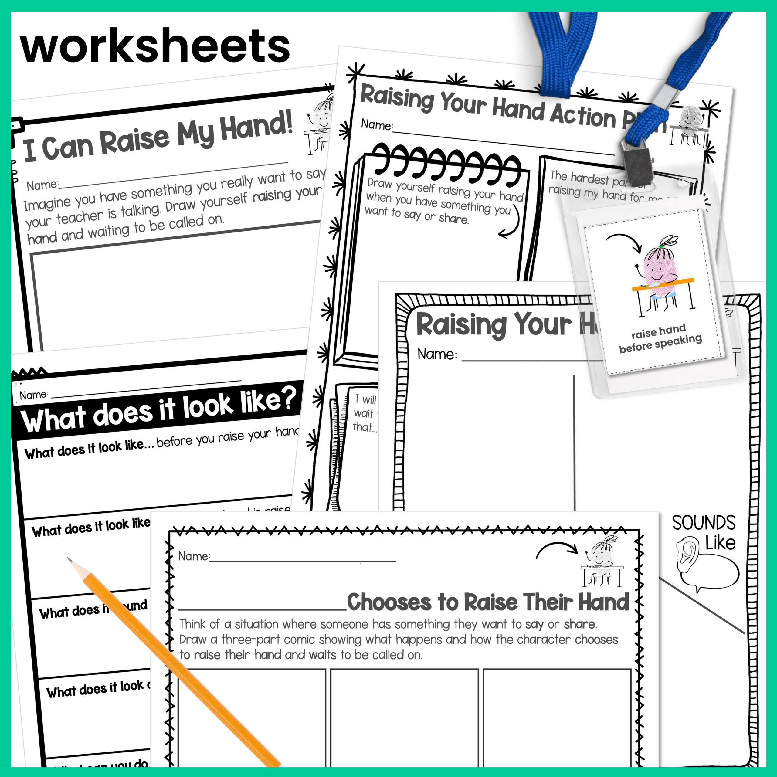 Raise Hand Before Speaking Behavior Skills Behavior Intervention Activities - Image 4